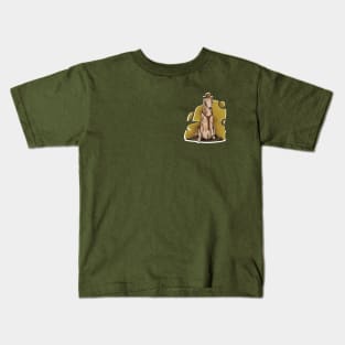 Borzoi with Mosutache, hat, and tie Kids T-Shirt